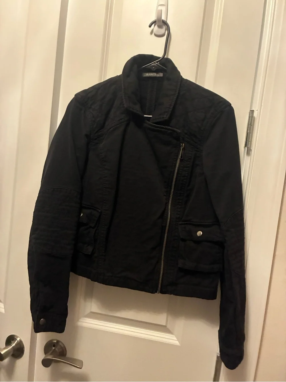 Michael Stars Black Quilted Detail Asymmetrical Zip Jacket - Picture 1 of 5